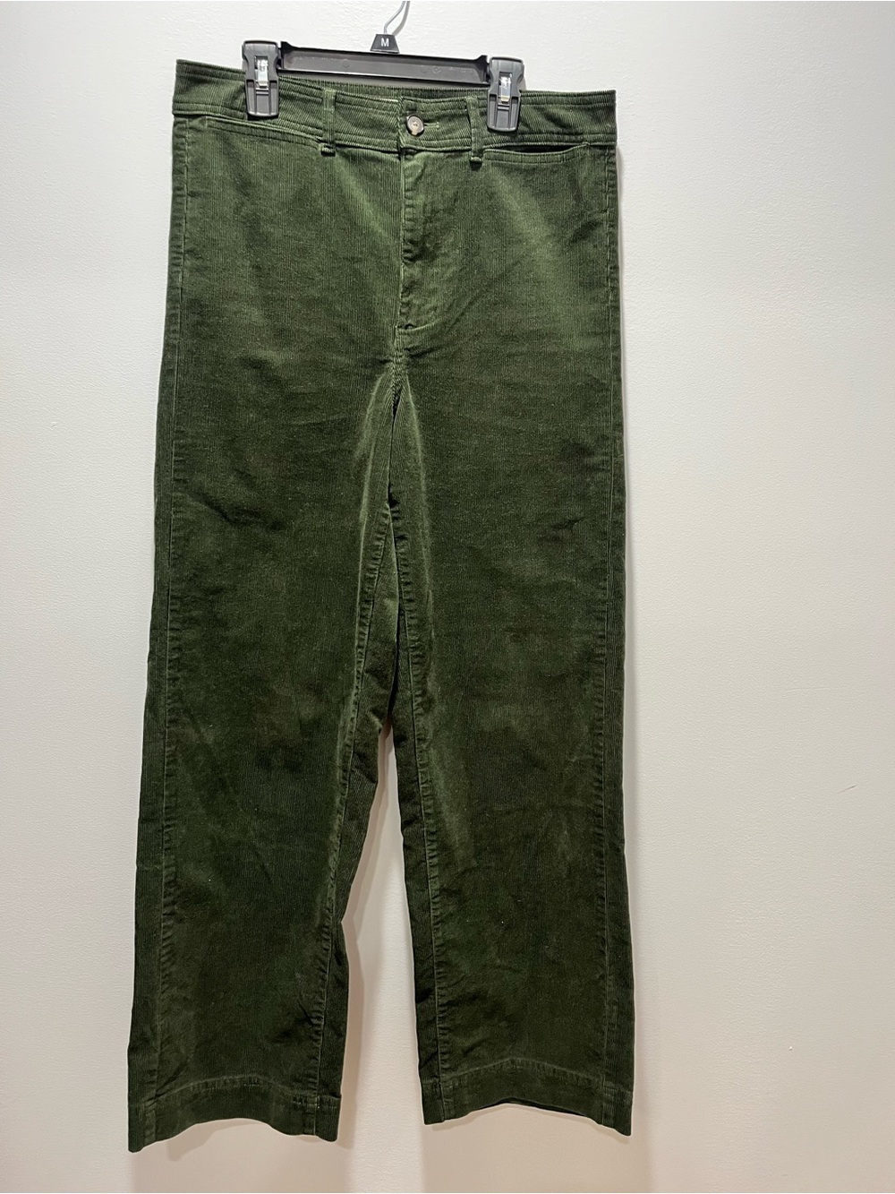 Everlane Women's Relaxed Straight Corduroy Pants Size‎ 8 Green Stretch High Rise